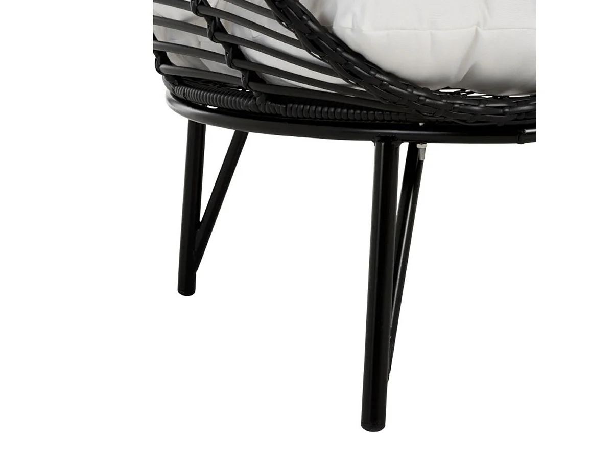 Fauteuil Design Ovale "Aciera" 151cm Noir