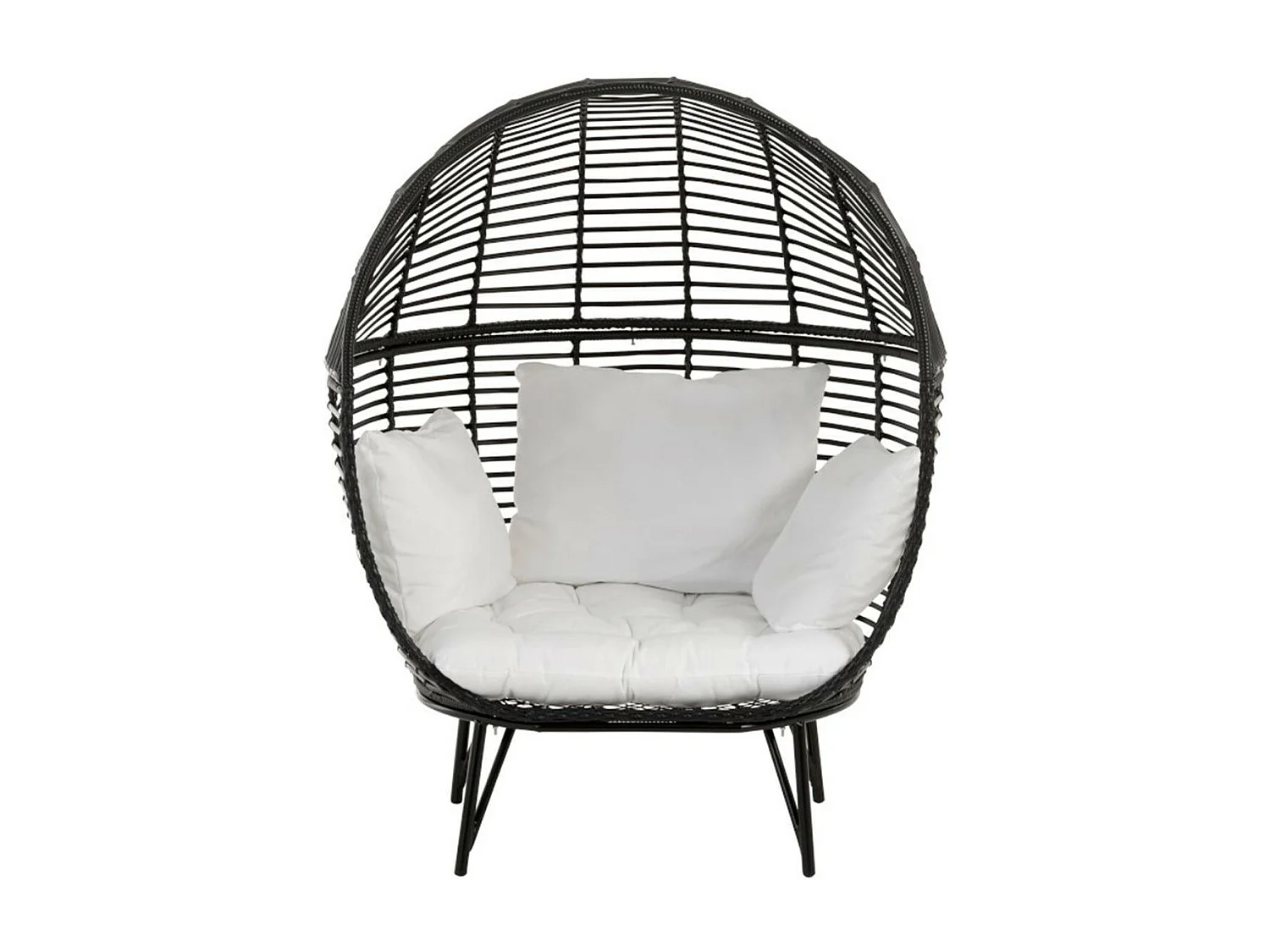 Fauteuil Design Ovale "Aciera" 151cm Noir