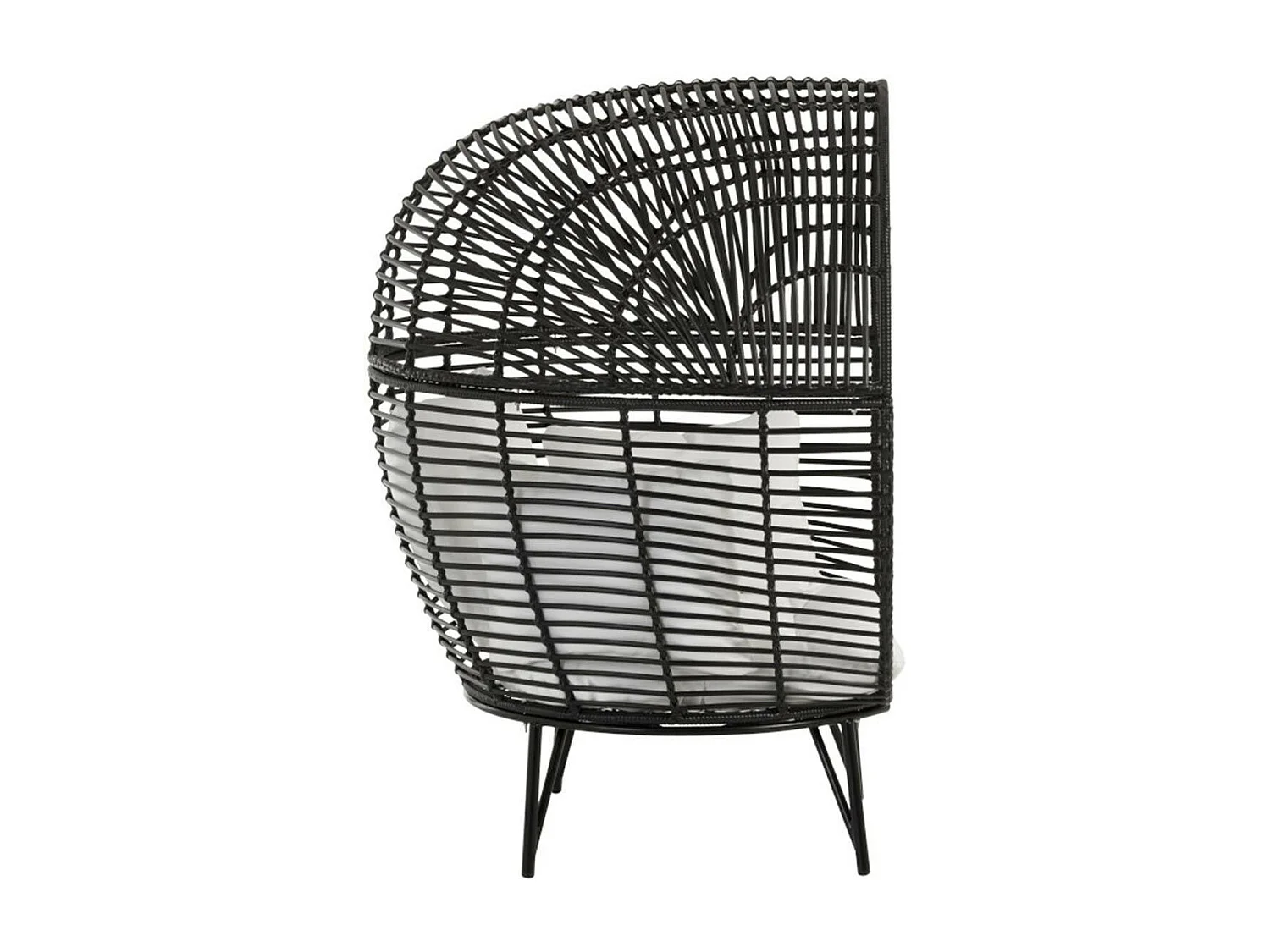 Fauteuil Design Ovale "Aciera" 151cm Noir