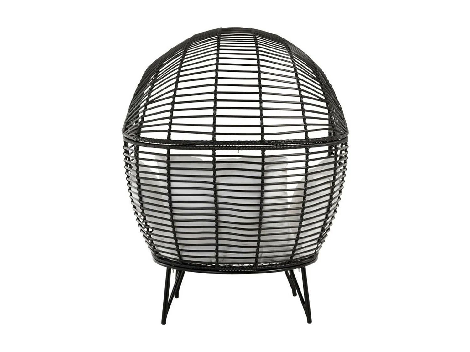 Fauteuil Design Ovale "Aciera" 151cm Noir