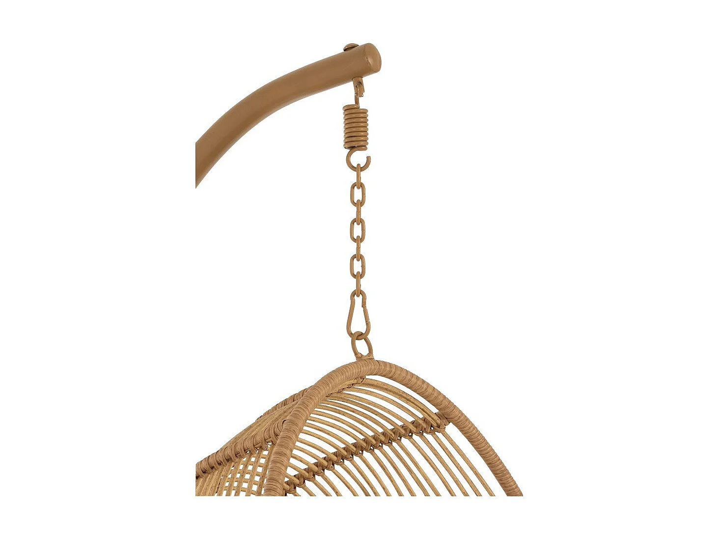 Ovale hangstoel van staal met natuurlijk rotan-effect BINO – Luchtige elegantie-Kleur Beige