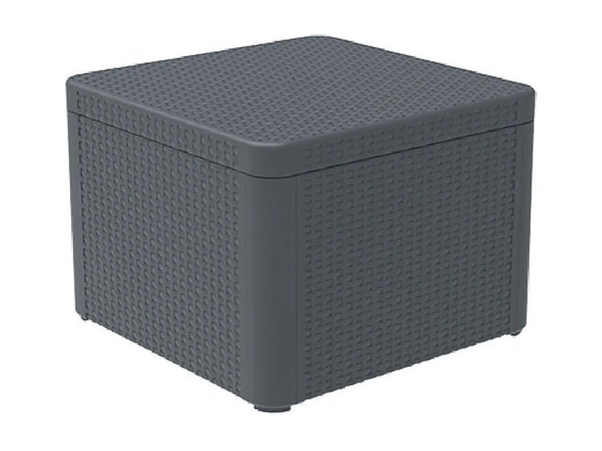 Salon meuble de jardin de 4 personnes coloris gris anthracite ( 2 fauteuils, canapé, table basse )