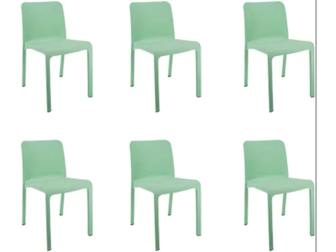 Lot de 6 chaises de jardin empilables en résine coloris vert - Longueur 48 x Profondeur 53 x Hauteur 80 cm