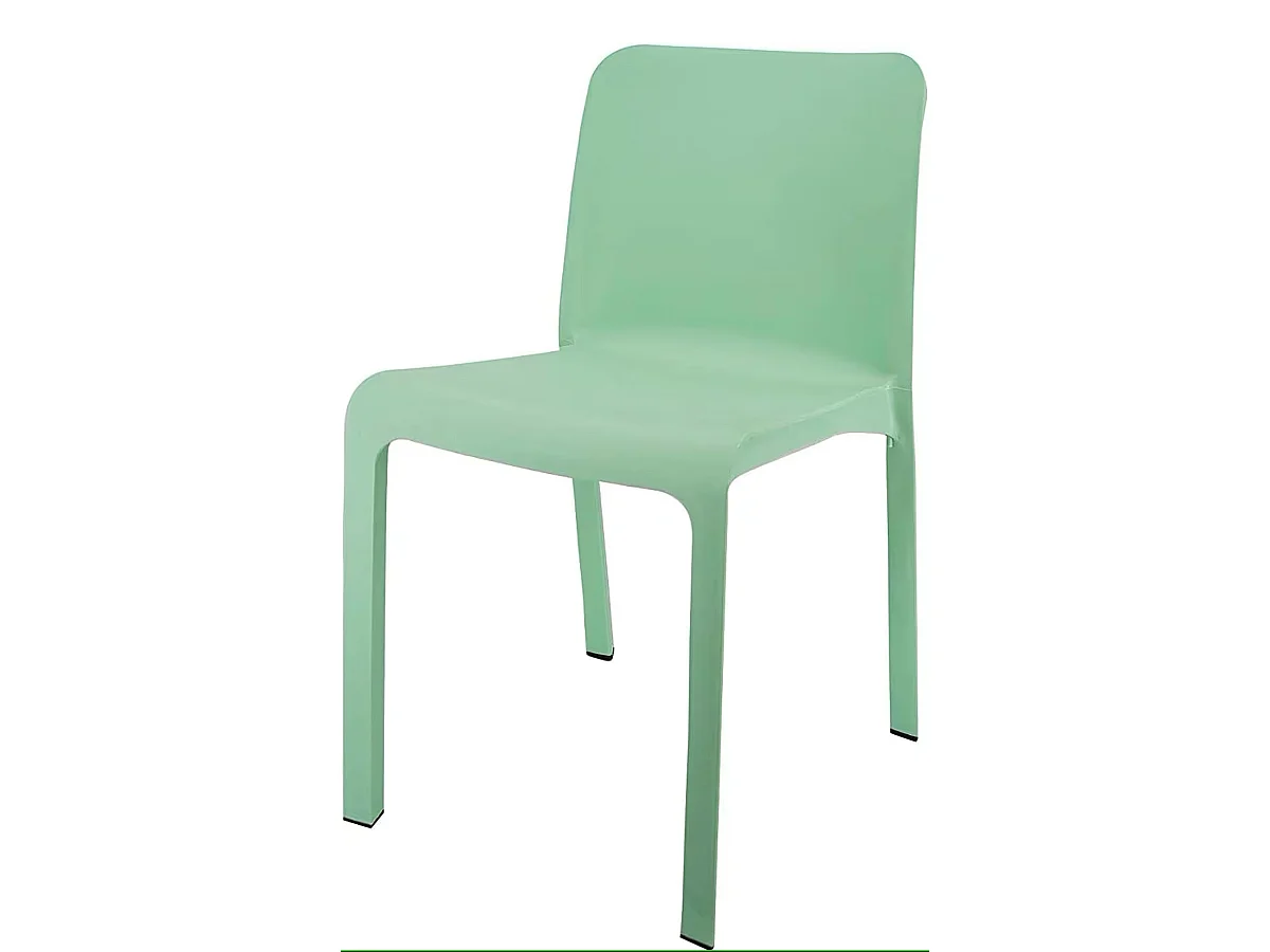 Lot de 6 chaises de jardin empilables en résine coloris vert - Longueur 48 x Profondeur 53 x Hauteur 80 cm