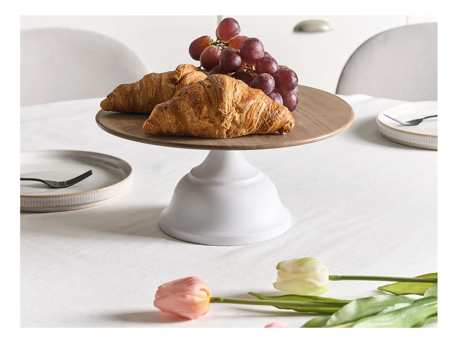 Alzata per torta BRIOCHE Metallo Bianco