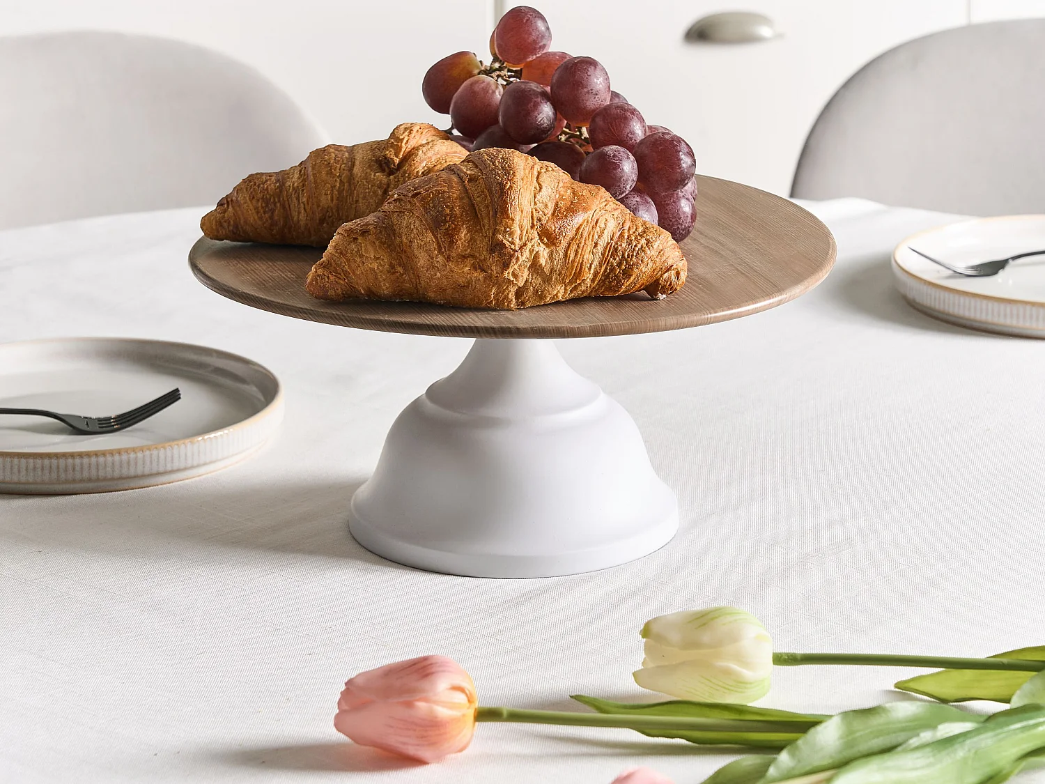 Alzata per torta BRIOCHE Metallo Bianco