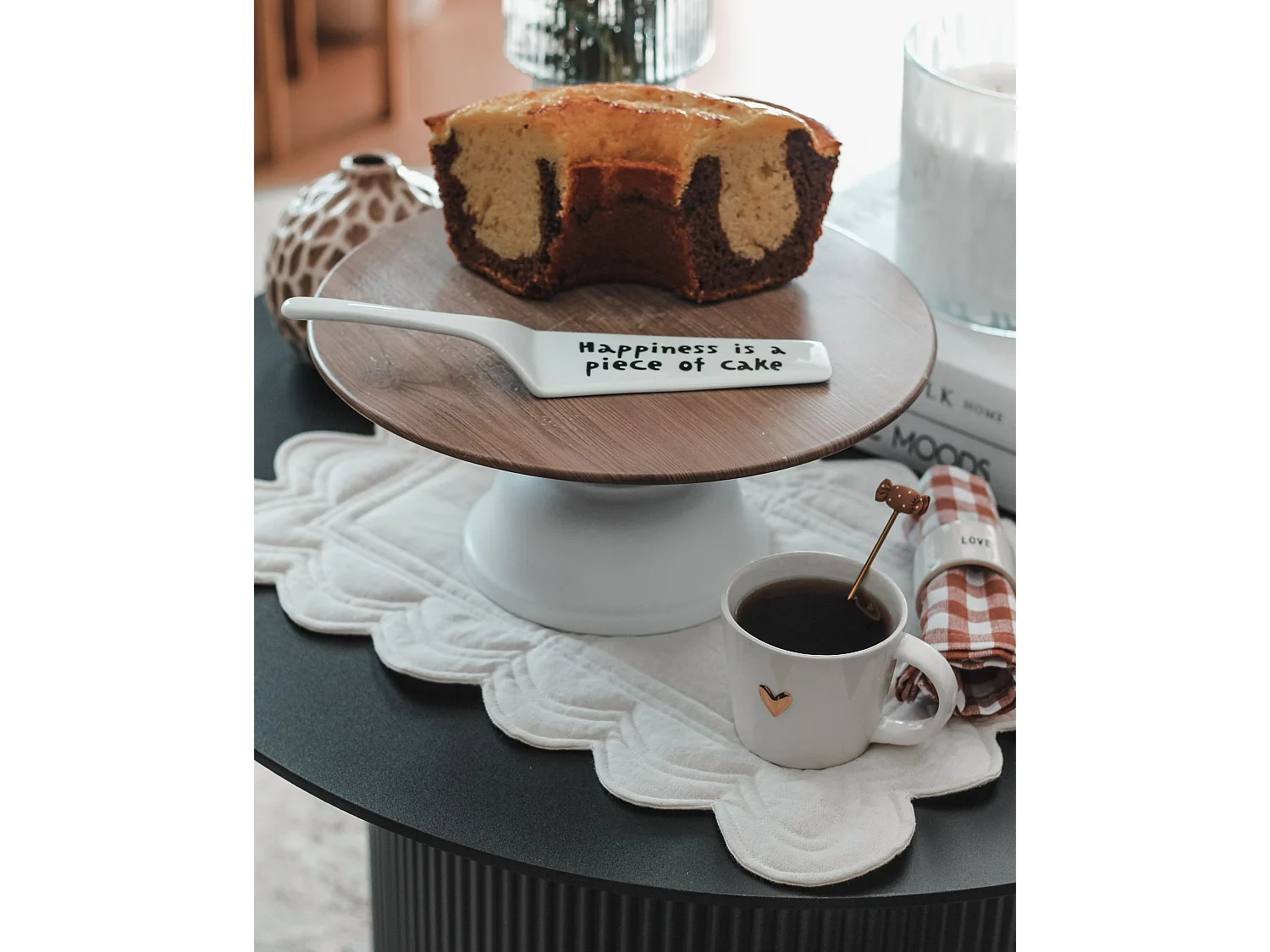 Alzata per torta BRIOCHE Metallo Bianco
