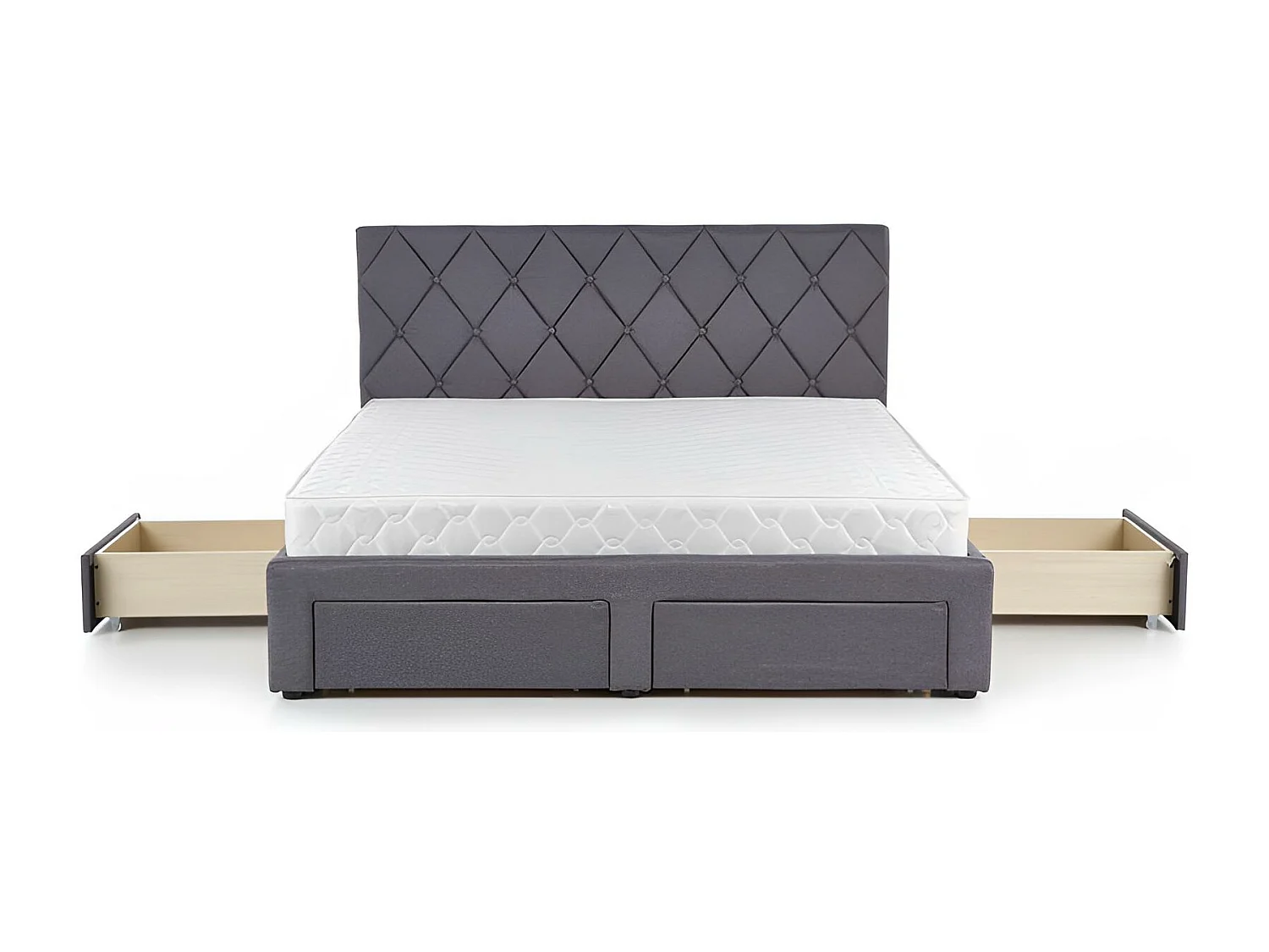 Bett Betina/140x200/Stoffbezug/Grau