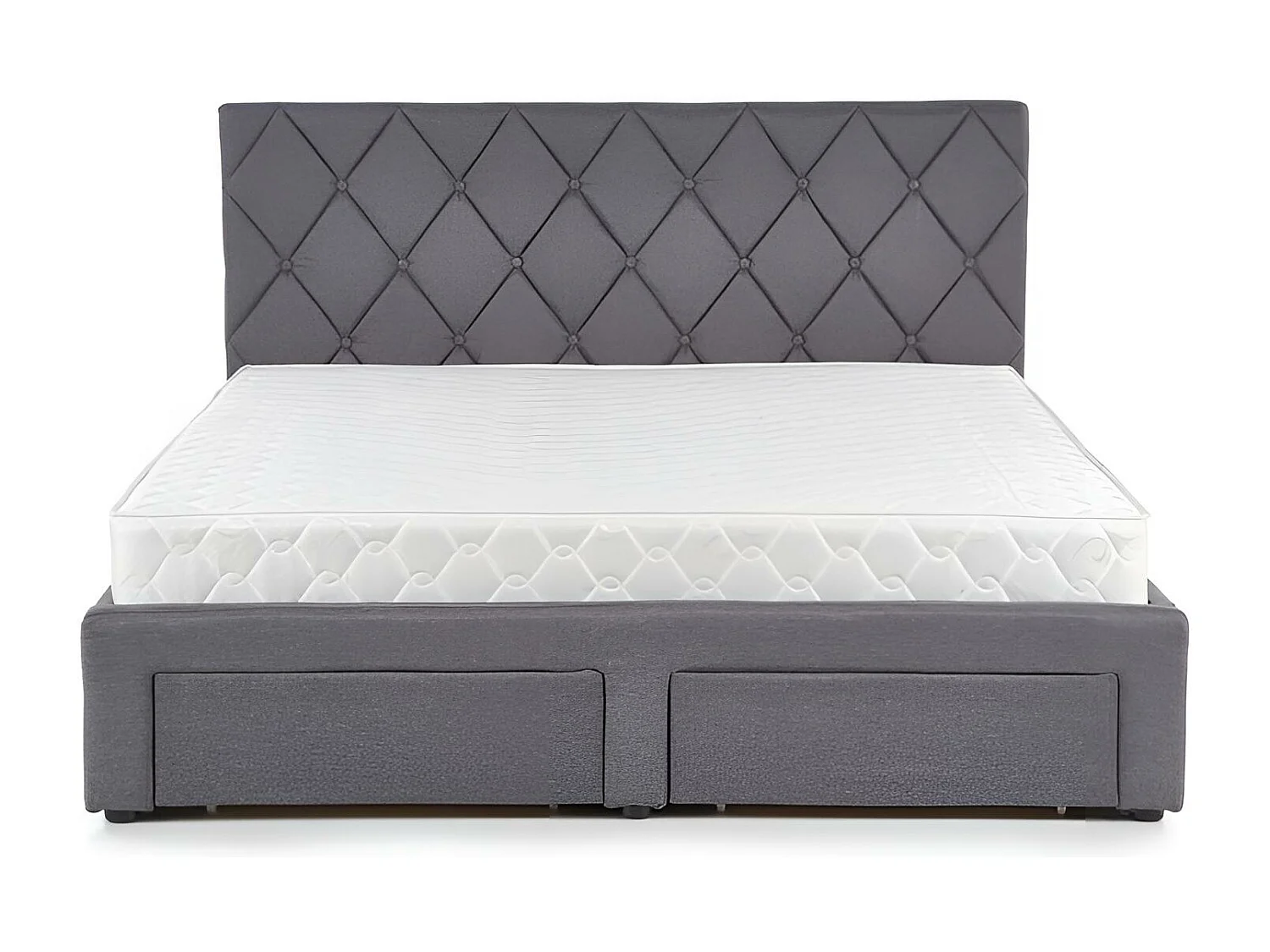 Bett Betina/140x200/Stoffbezug/Grau