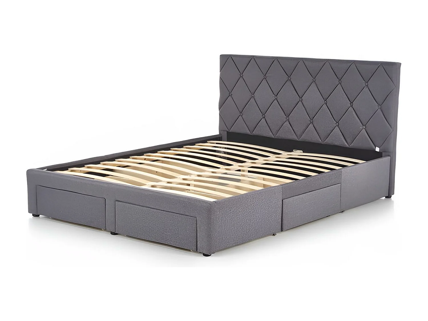 Letto Betina/160x200/rivestimento in tessuto/grigio