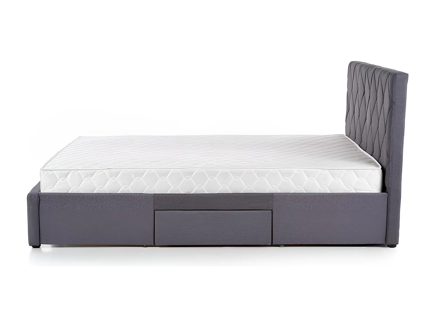 Letto Betina/160x200/rivestimento in tessuto/grigio