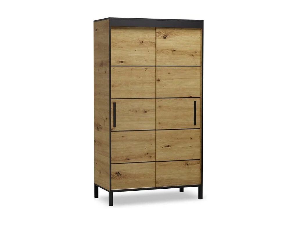 Armoire Alicante (120cm)/portes coulissantes/Marron&Noir