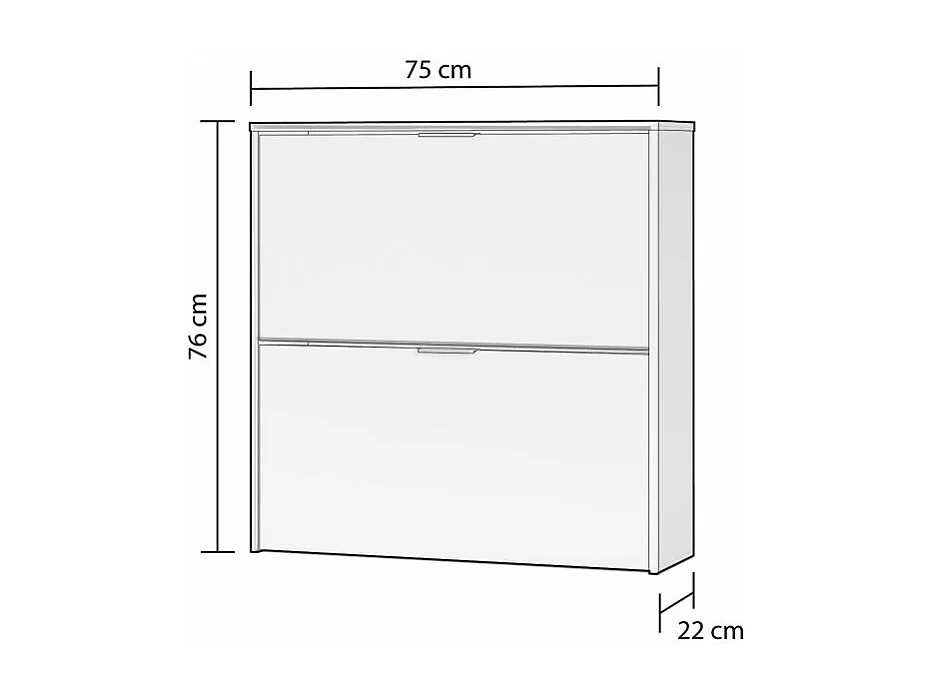 Zapatero Nubo 2 Puertas Blanco
