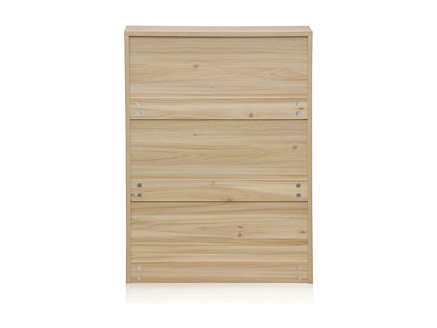 Zapatero de 2 puertas abatibles de rattán y madera 60x82 cm Made Pino - Rattan