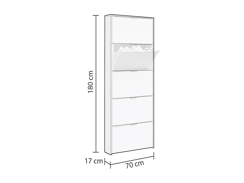 Zapatero Nia 5 Puertas Blanco Brillo