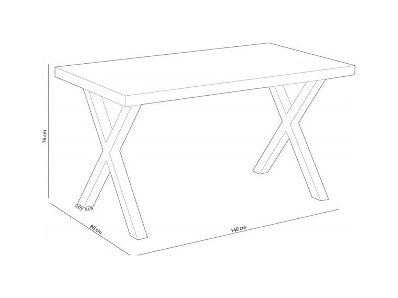 Mesa comedor fija X-Loft roble Nordish/blanco 76x80x140 cm Adec