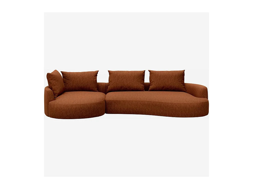 Habitat - Canapé d'angle gauche de forme organique en tissu Copparo - Orange rouille  - Cagliari