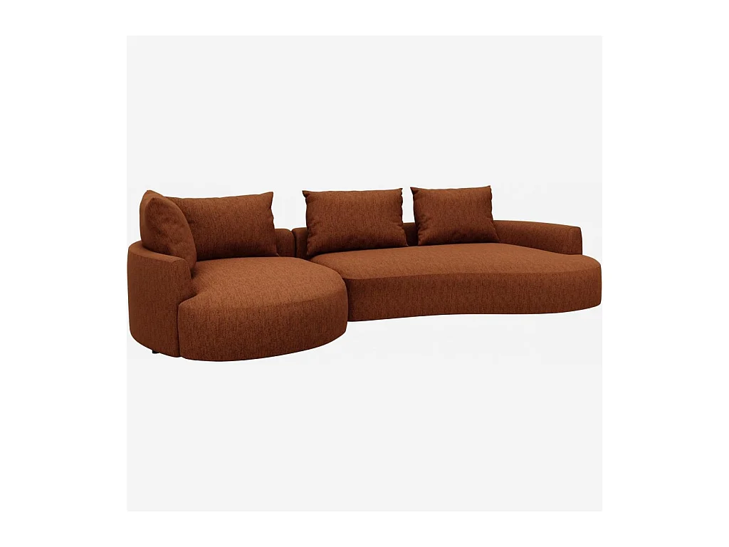 Habitat - Canapé d'angle gauche de forme organique en tissu Copparo - Orange rouille  - Cagliari