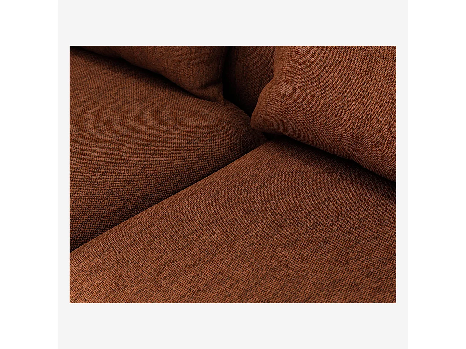 Habitat - Canapé d'angle gauche de forme organique en tissu Copparo - Orange rouille  - Cagliari