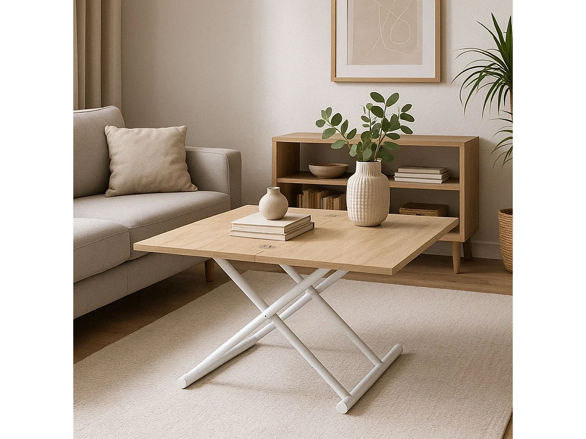 Mesa de centro Up & Down elevable y extensible 4 posiciones 49-76x100x50 cm Adec