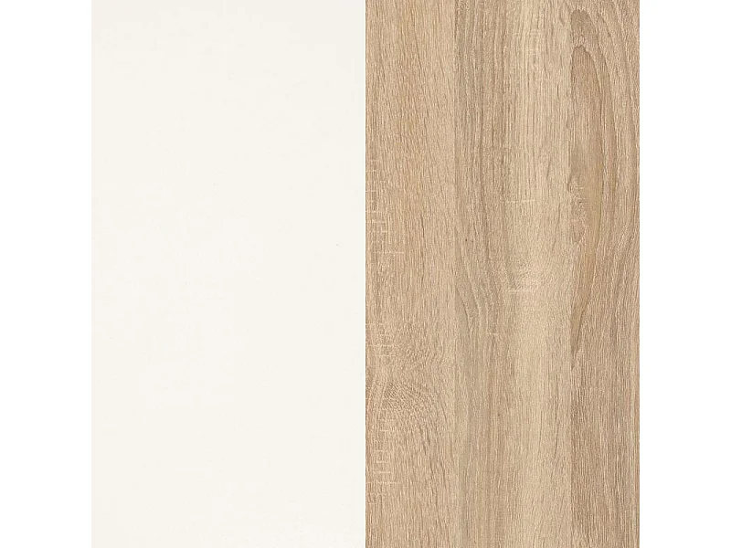 Mesa de centro elevable Niva Blanco Brillo - Roble Canadian