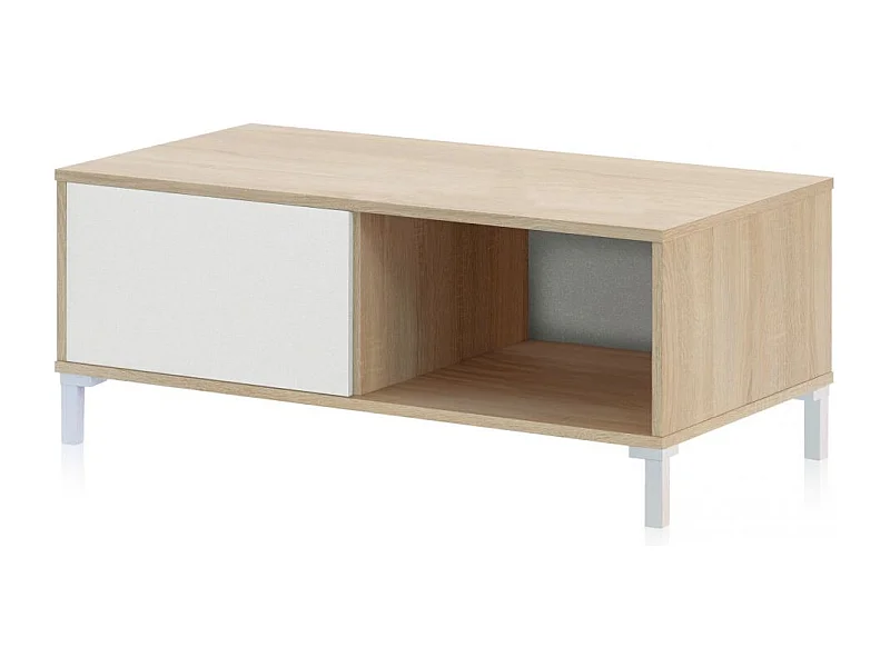 Mesa de centro Lea Blanco Artik (Blanco Mate) - Roble Canadian