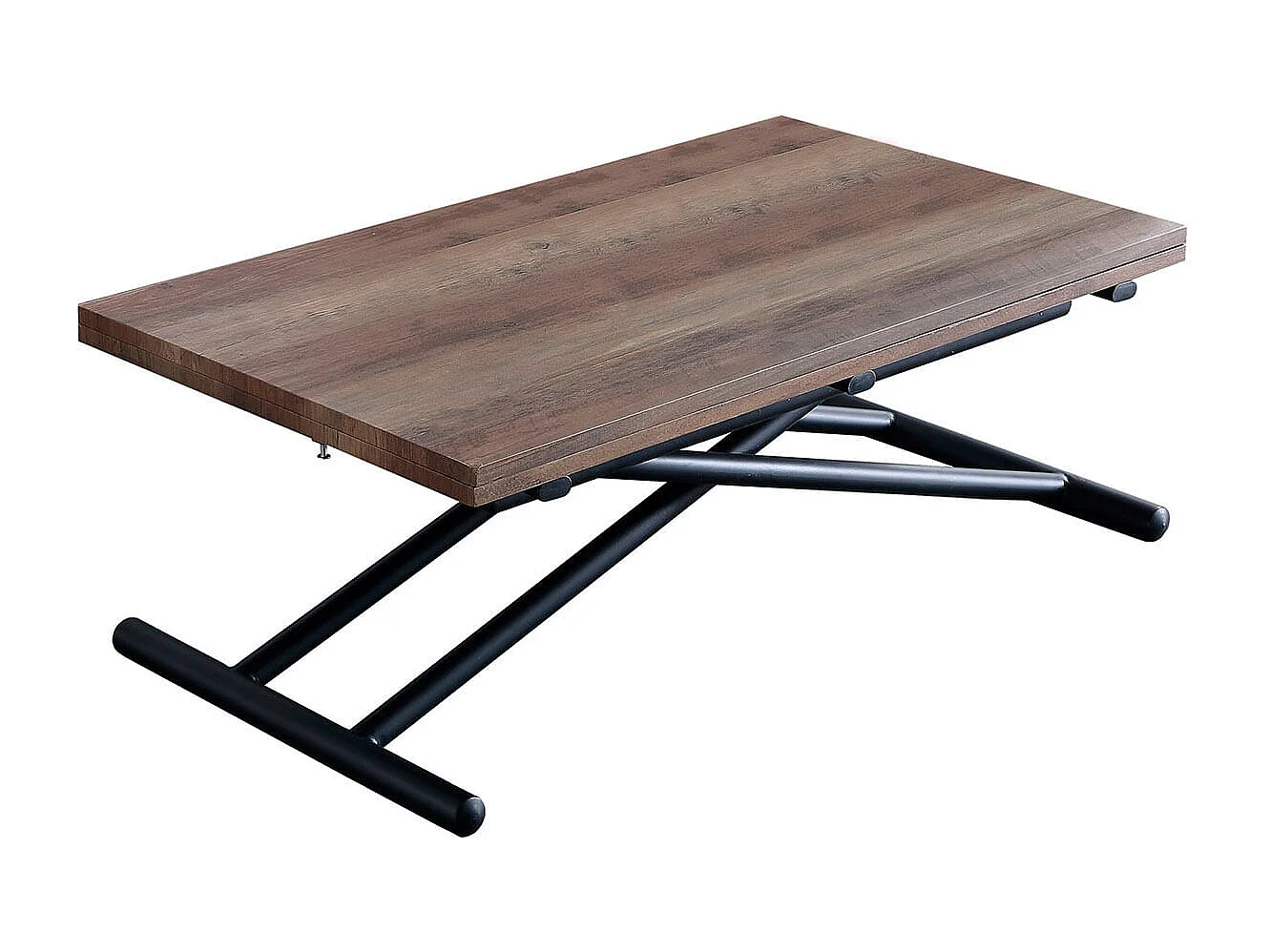 Mesa de centro Up & Down elevable y extensible 4 posiciones nogal/negro 49-76x100x50 cm Adec