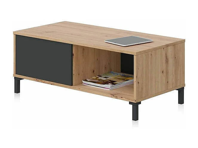 Mesa de centro Lea Gris Antracita - Roble Nodi