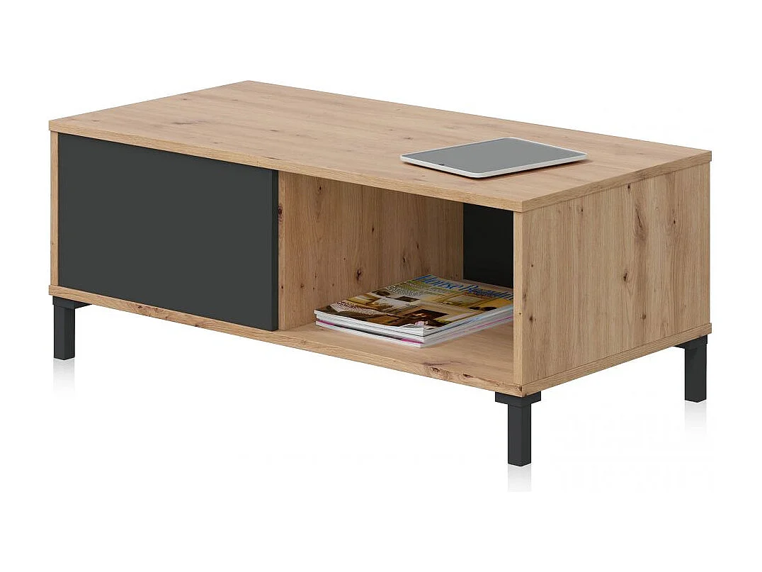 Mesa de centro Lea Gris Antracita - Roble Nodi