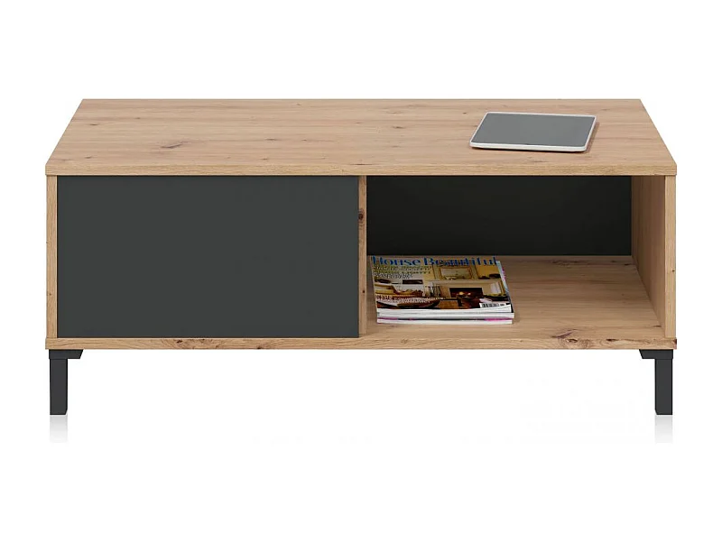 Mesa de centro Lea Gris Antracita - Roble Nodi