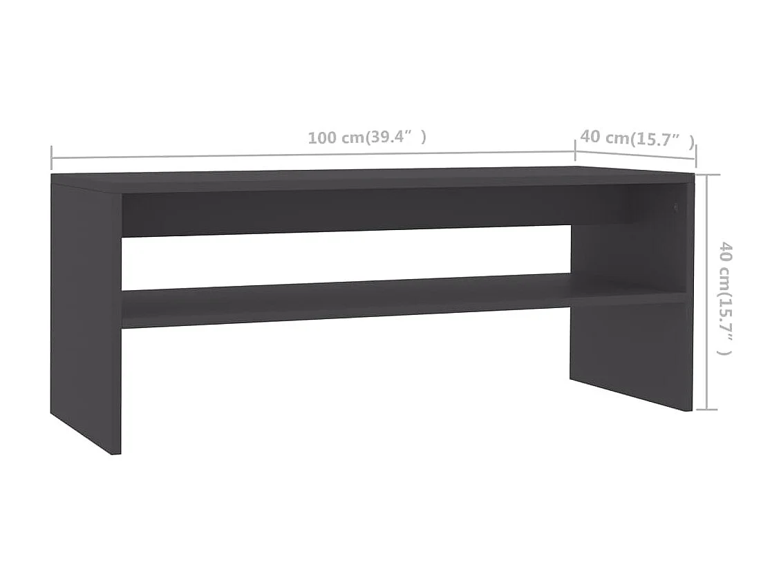 Couchtisch Grau 100x40x40 cm Holzwerkstoff