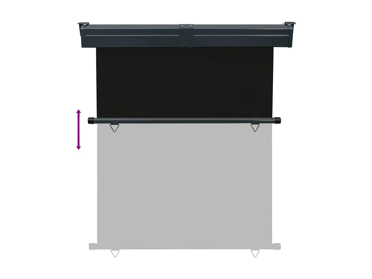 Balkon-Seitenmarkise 140 × 250 cm Schwarz