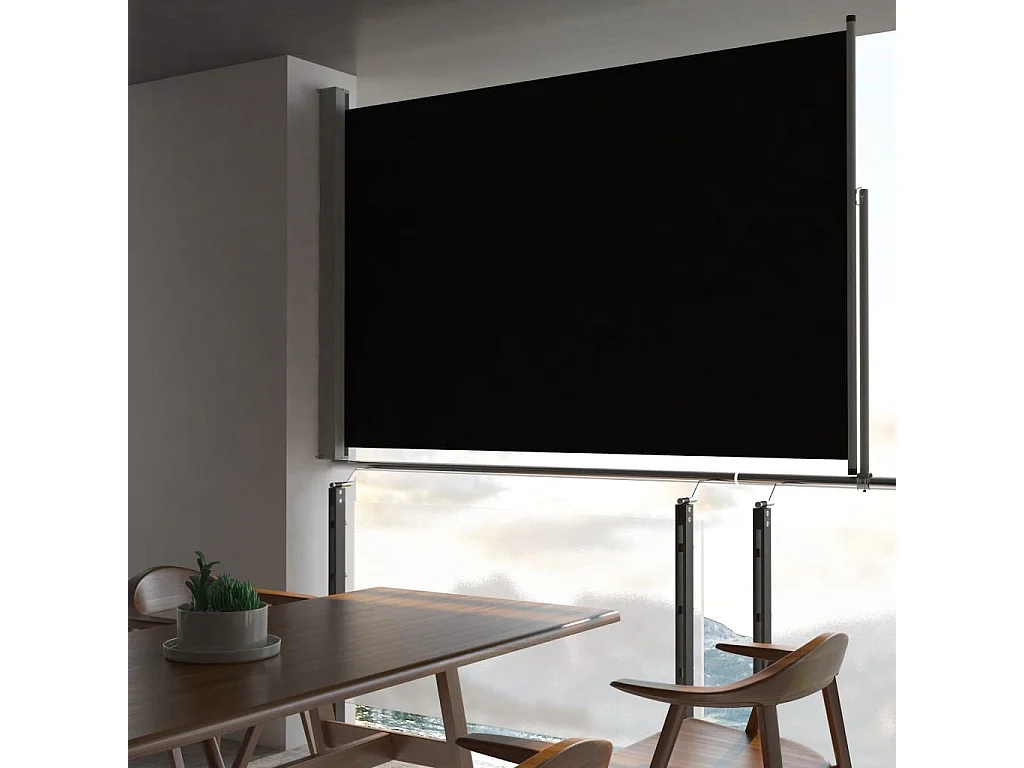 Ausziehbare Seitenmarkise 160x300 cm Schwarz
