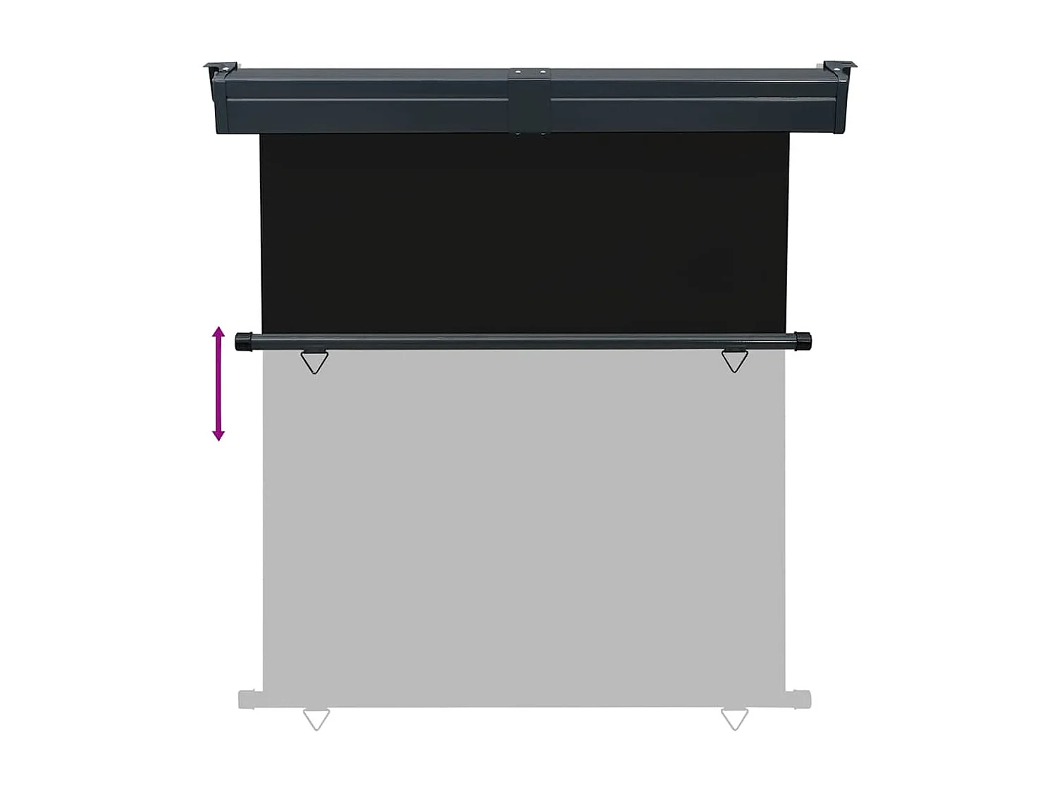 Toldo lateral de balcón negro 175x250 cm