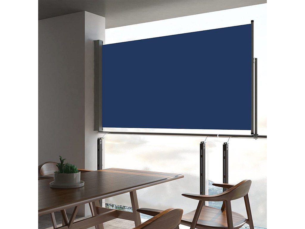 Toldo lateral retráctil de jardín azul 160x300 cm