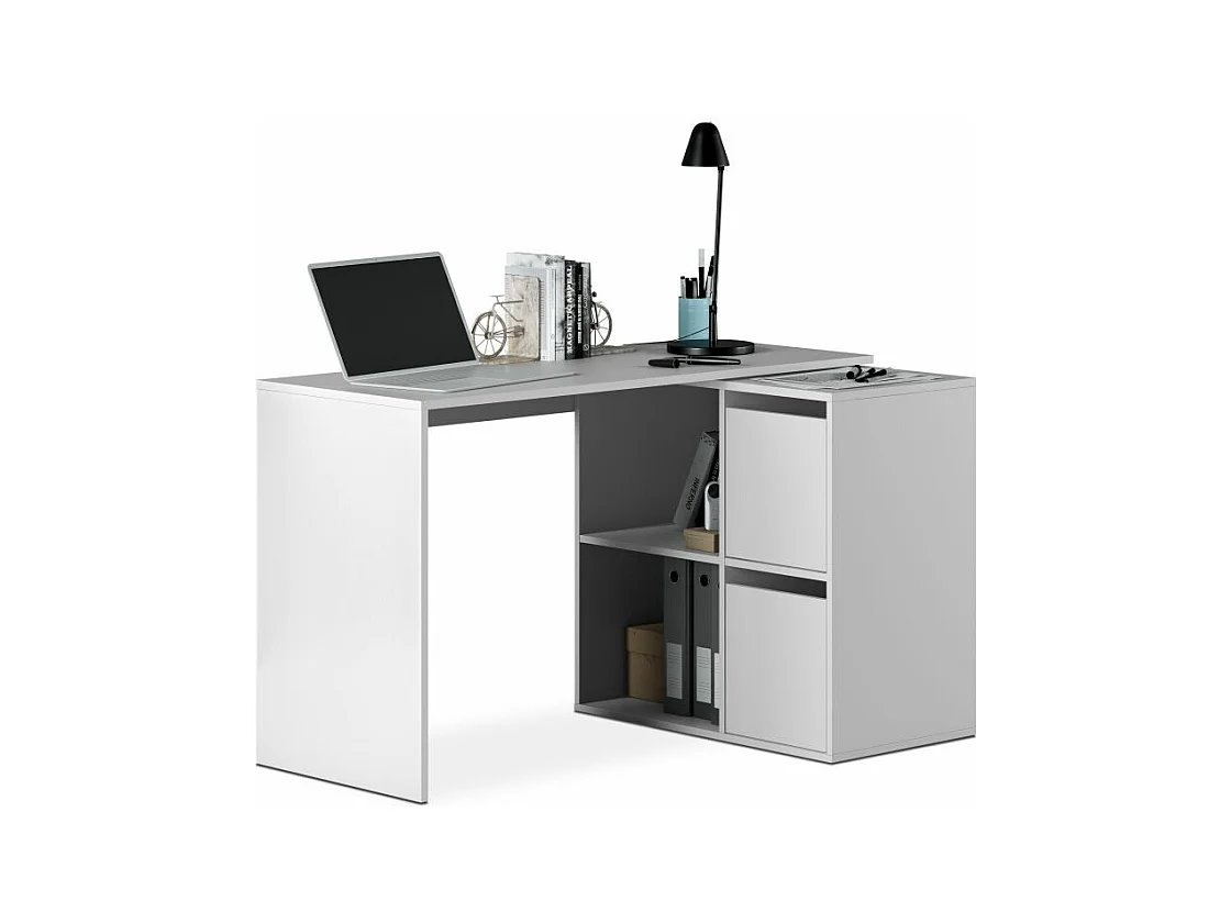 Mesa de escritorio multiposición Spacio Blanco Artik (Blanco Mate)