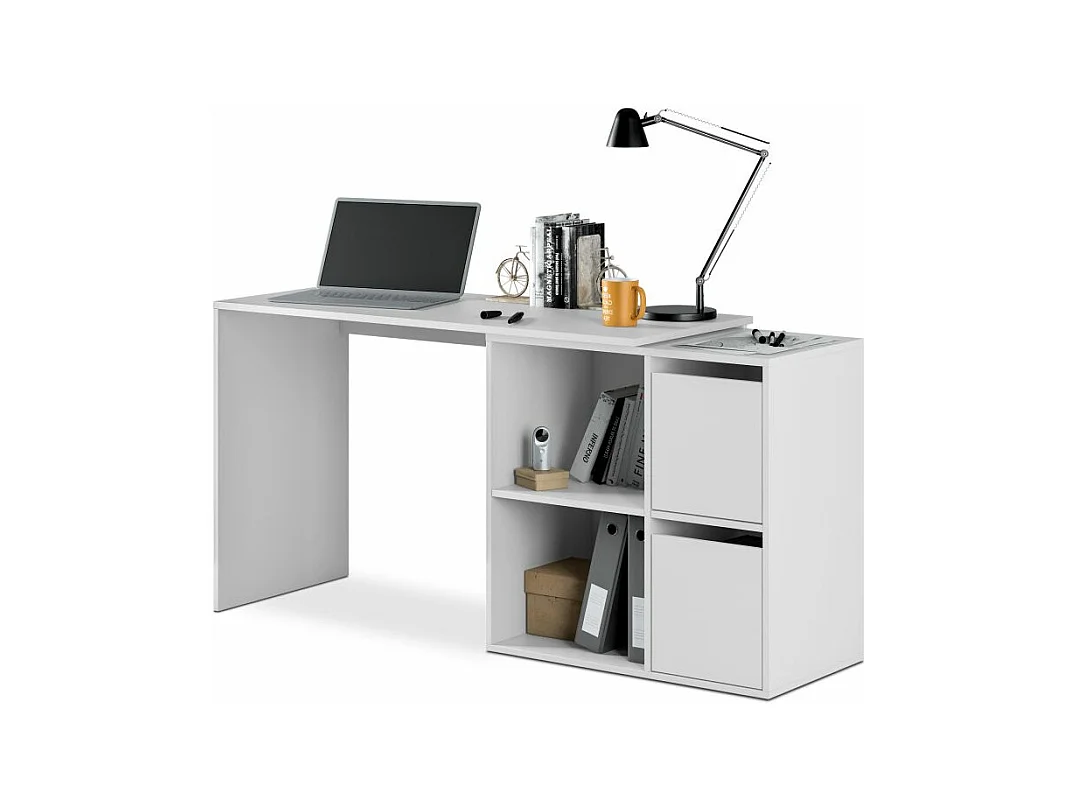 Mesa de escritorio multiposición Spacio Blanco Artik (Blanco Mate)