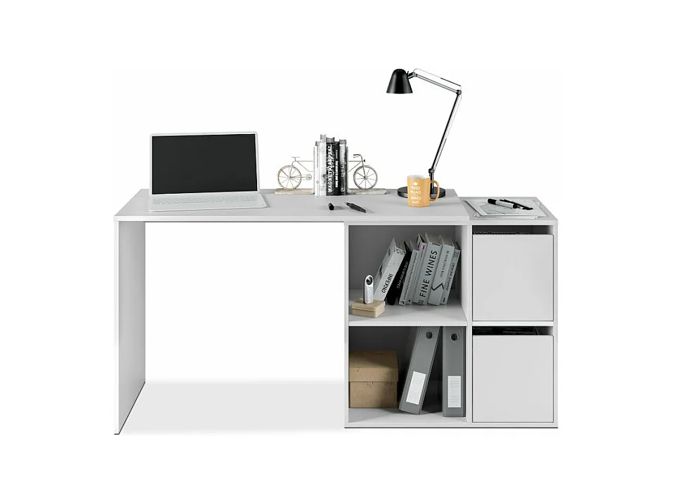 Mesa de escritorio multiposición Spacio Blanco Artik (Blanco Mate)