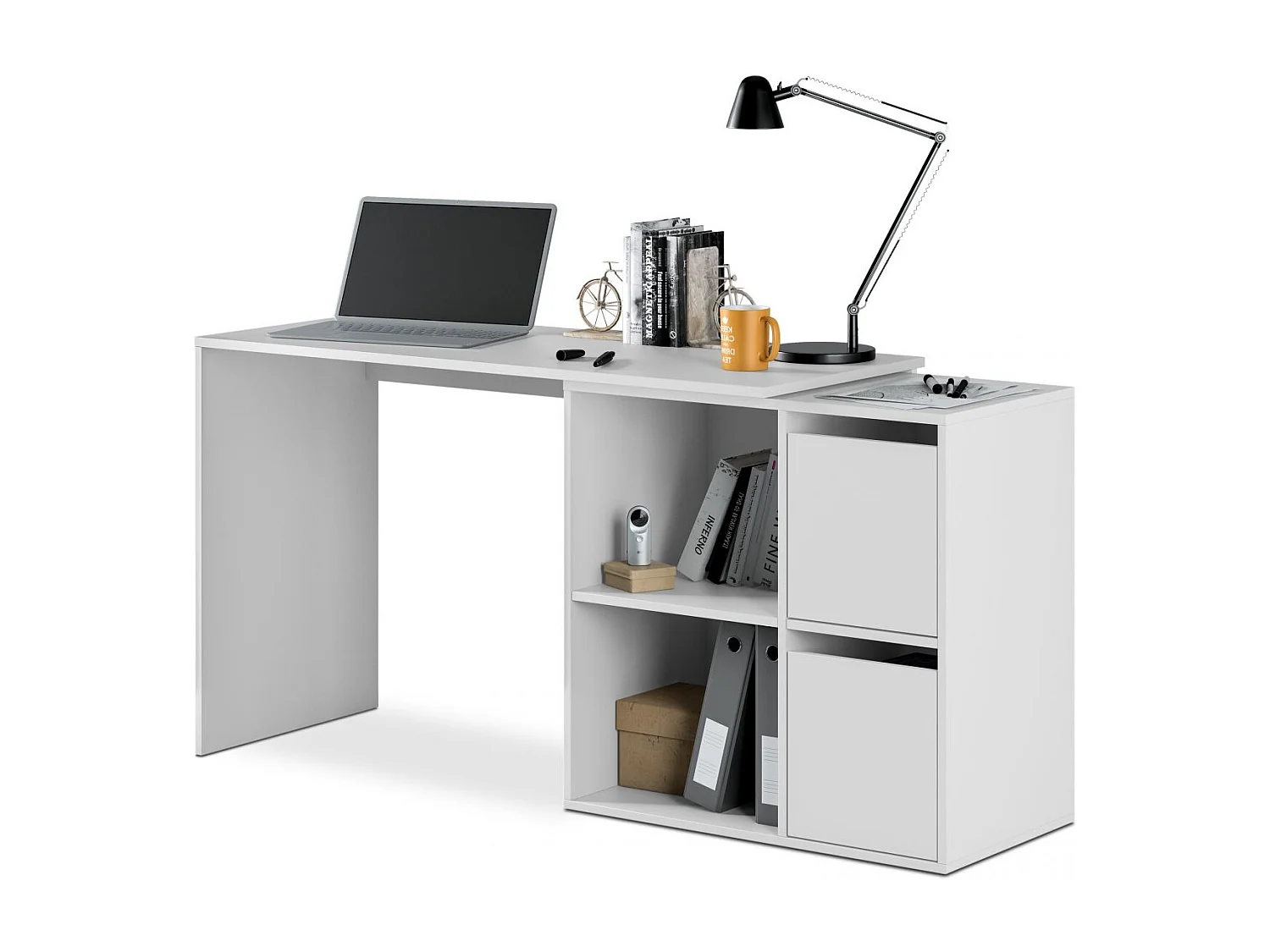Mesa de escritorio multiposición Spacio Blanco Artik (Blanco Mate)
