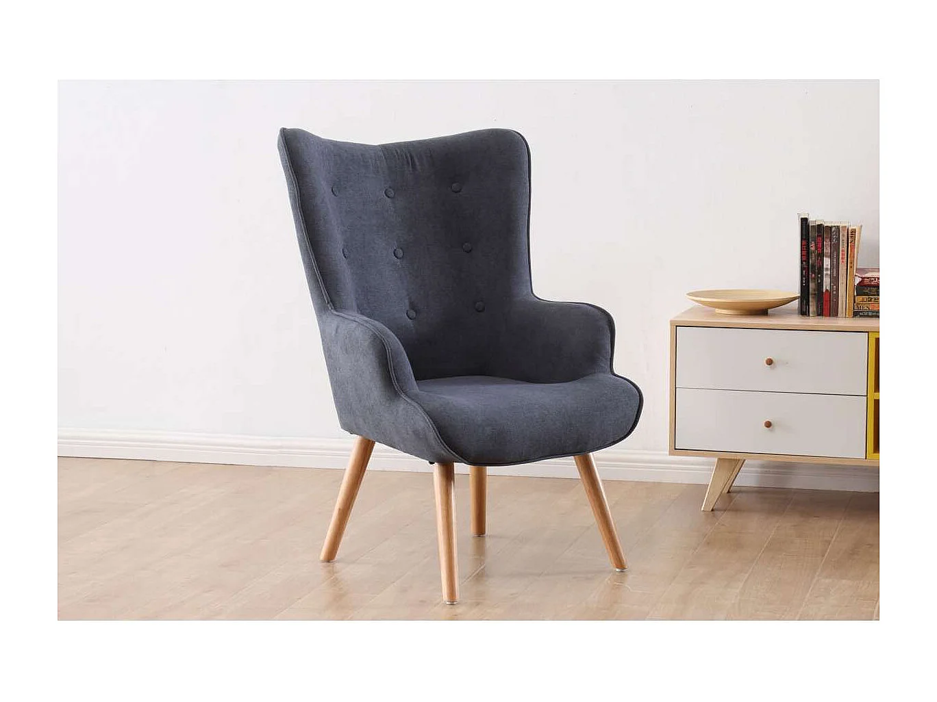 Butaca fija Voss tapizado gris, 71 cm(ancho) 95 cm(altura) 75 cm(fondo)