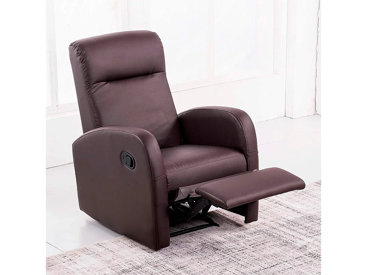 Sillón relax Home elevación automática marrón chocolate 100x70x97 cm Adec