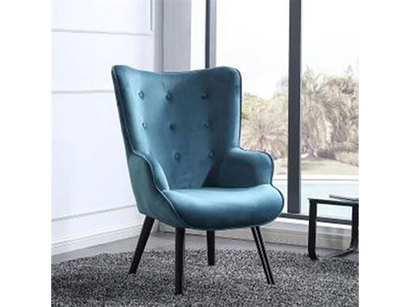 Butaca Voss diseño capitoné aguamarina 95x71x75 cm Adec