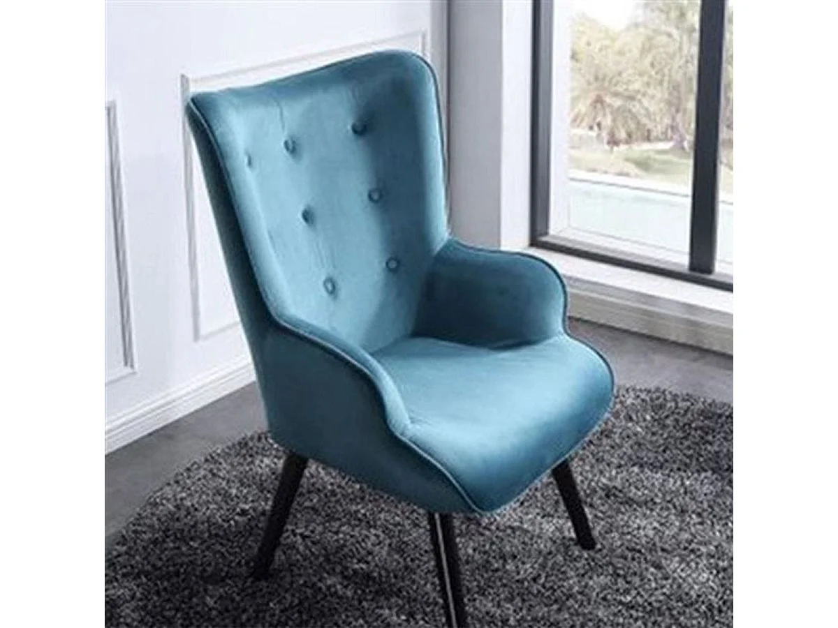 Butaca Voss diseño capitoné aguamarina 95x71x75 cm Adec