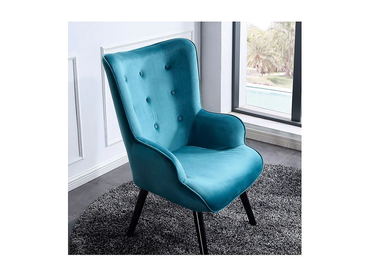 Butaca Voss diseño capitoné aguamarina 95x71x75 cm Adec