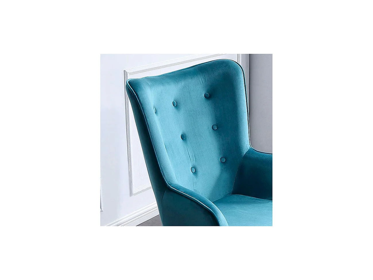Butaca de estilo nórdico en verde aguamarina 75x71 cm Voss Verde Aguamarina