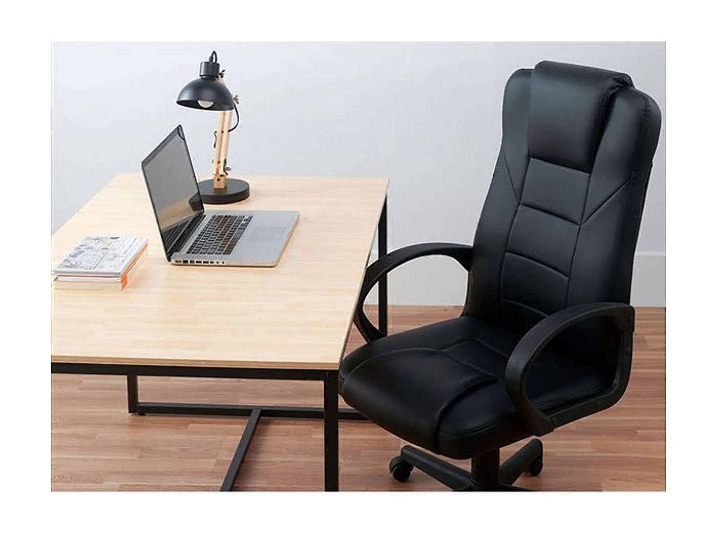 Silla de despacho Lawyer polipiel negro 118-126x64x64 cm Adec