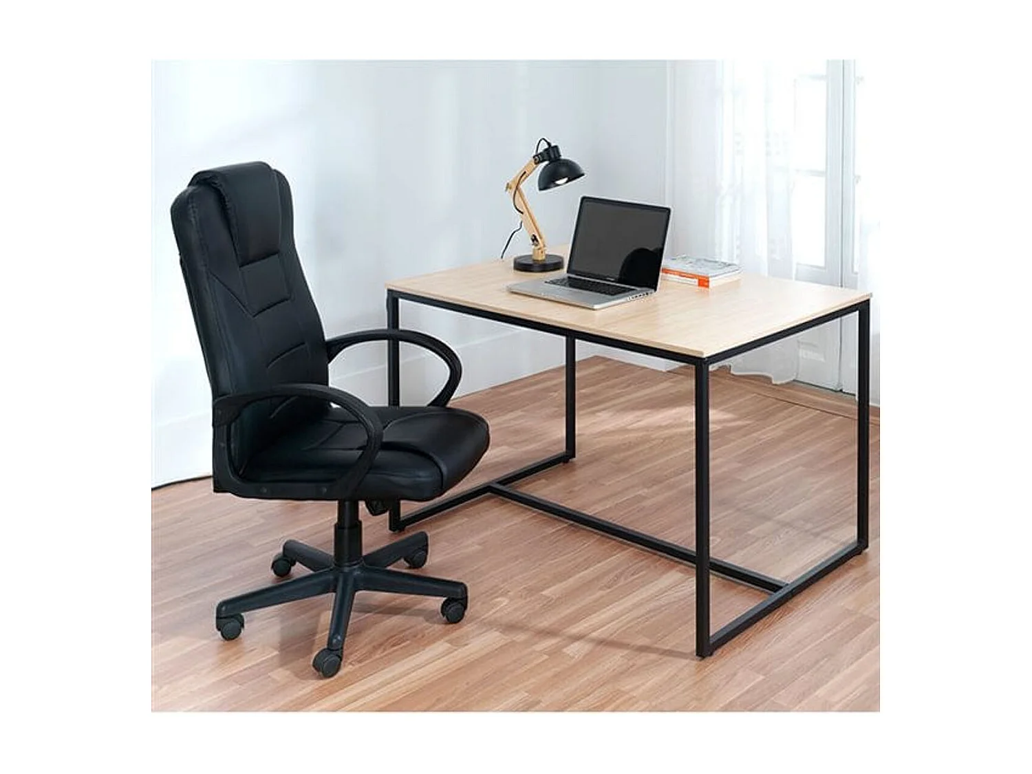 Silla de despacho Lawyer polipiel negro 118-126x64x64 cm Adec