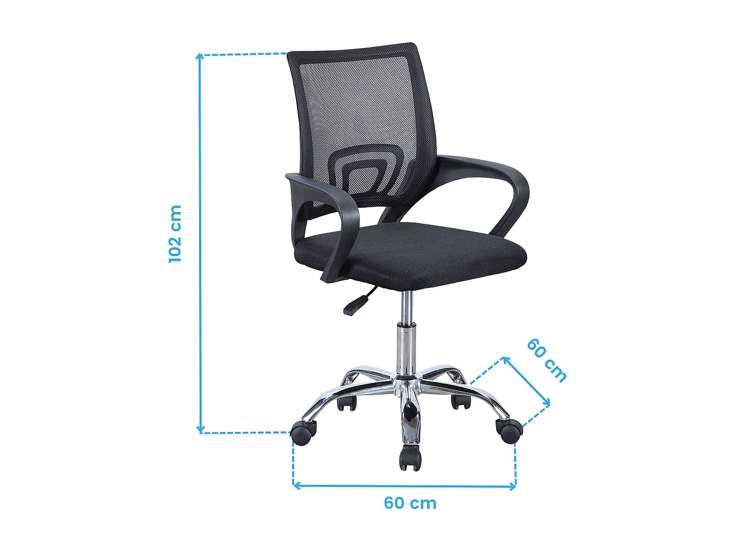 Silla de escritorio Vita giratoria con altura regulable negro 90-102x60x60 cm Adec