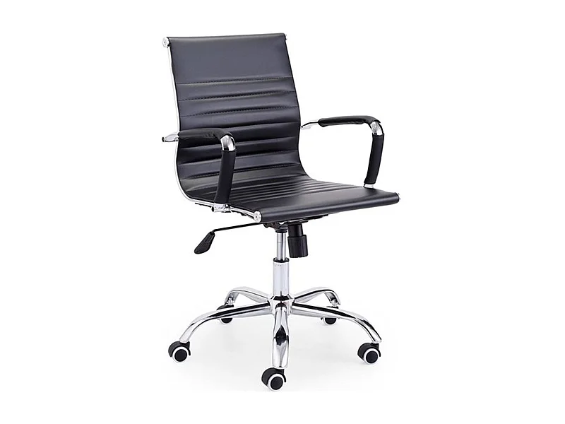 Silla Lucy giratoria polipiel negro 89-99x64x64 cm Adec