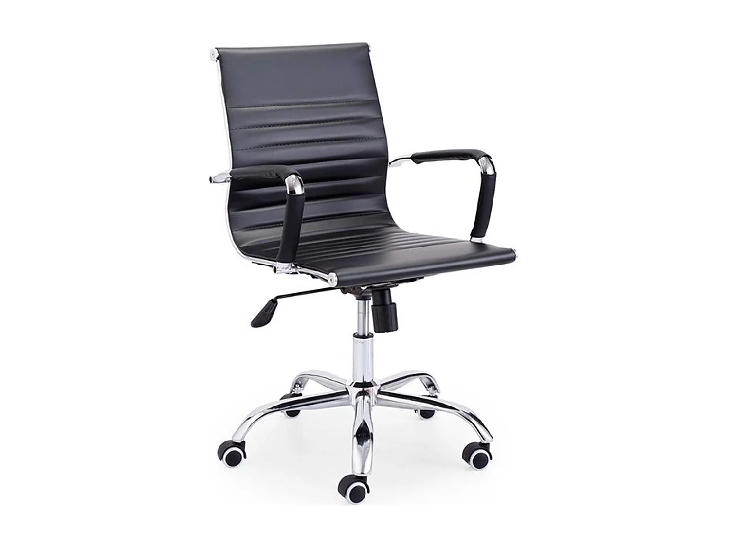 Silla Lucy giratoria polipiel negro 89-99x64x64 cm Adec